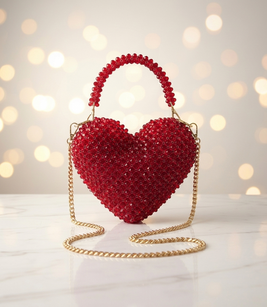 Ruby Love Crystal Heart Bag